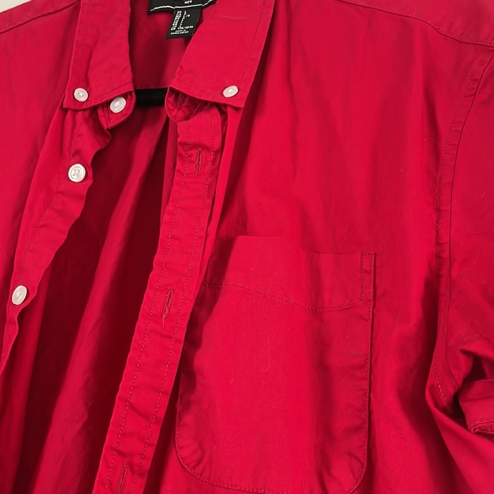 Red button down - Picture 3 of 4